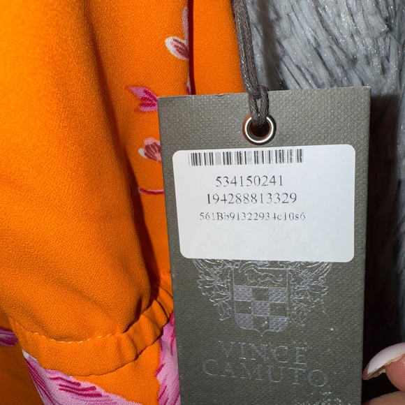 Vince Camuto Orange Floral Print Maxi RomperSpaghetti Strap Size L - Picture 5 of 6